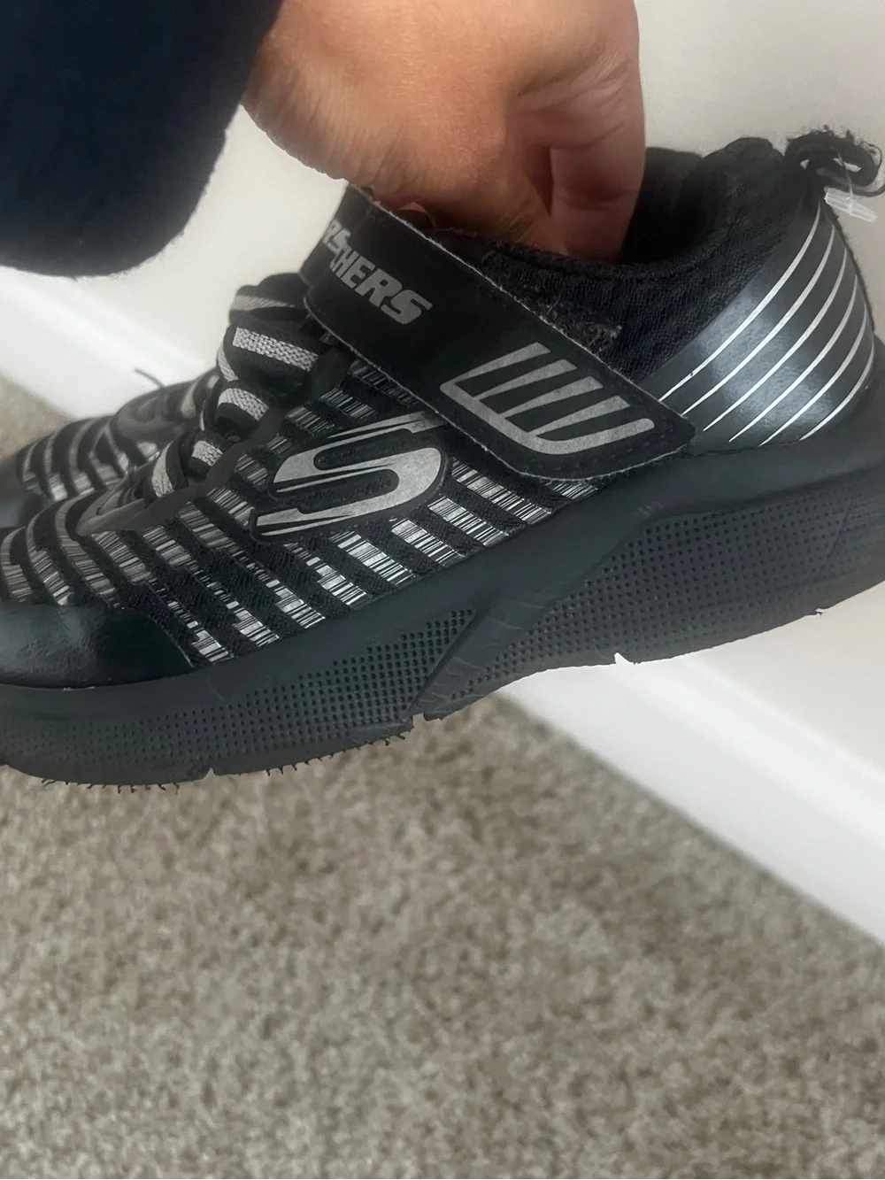 Skechers Kids' Black Athletic Shoe - Picture 3 of 8